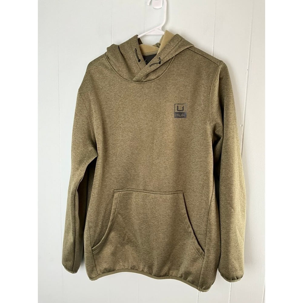 Huk Mens Olive Green Heather Fleece Lined Pullover Hoodie H1300093-368 Small